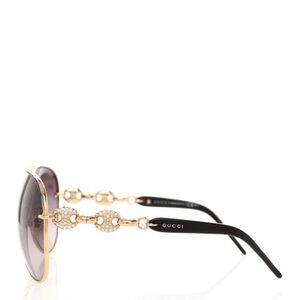 Gucci Gold and Black Designer Sunglasses